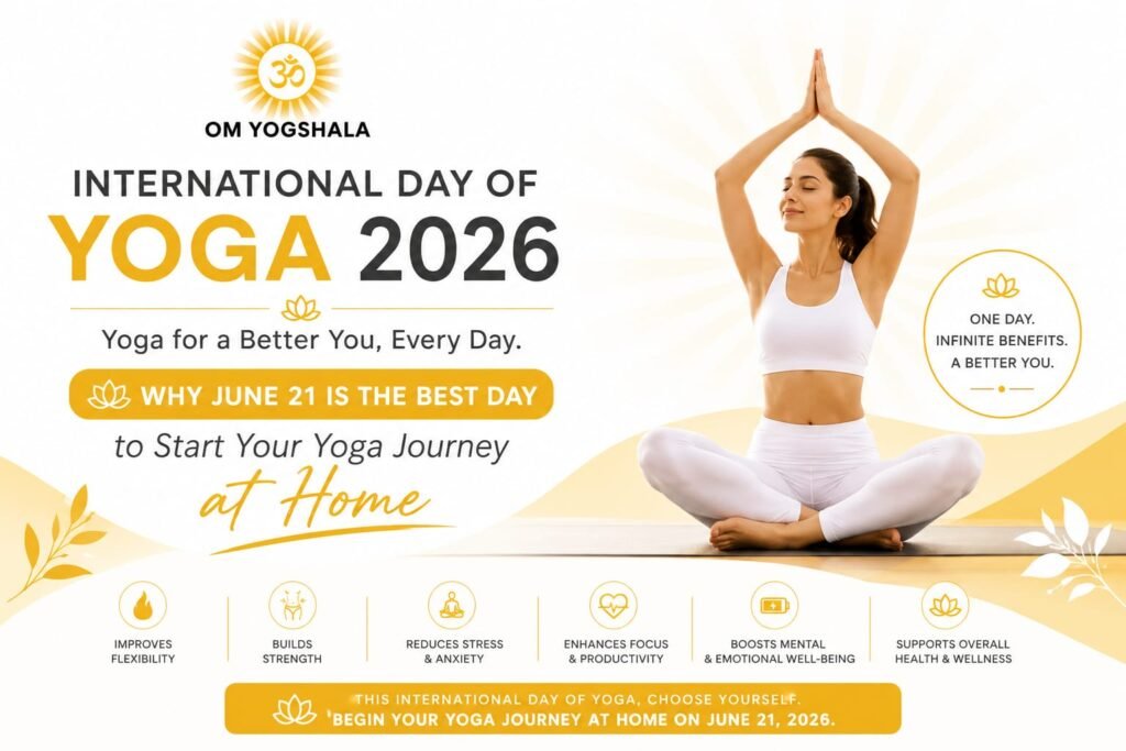 International Day of Yoga 2026 celebration by OmYogshala personal home yoga classes India